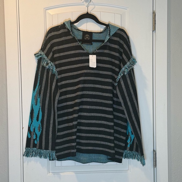 Urban Outfitters Striped V-Neck Jacquard Sweater Size Small, Oversized - Picture 1 of 6